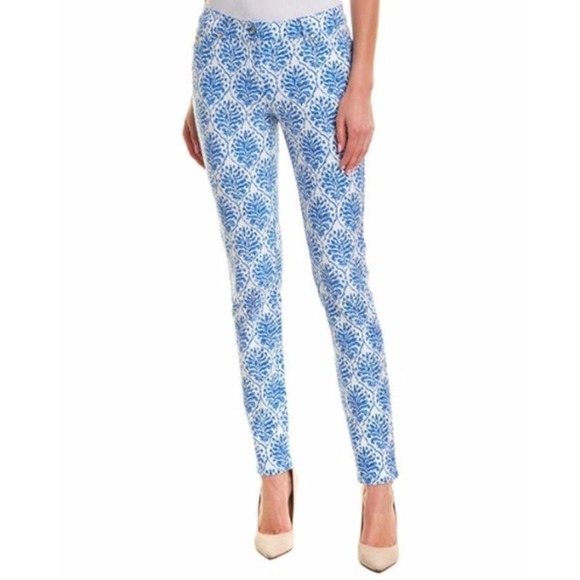 J. McLaughlin Blue & White Printed Lexi Jeans Size 2 EUC - Picture 6 of 6